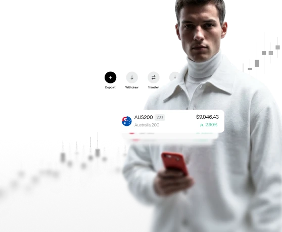 Man with price widgets