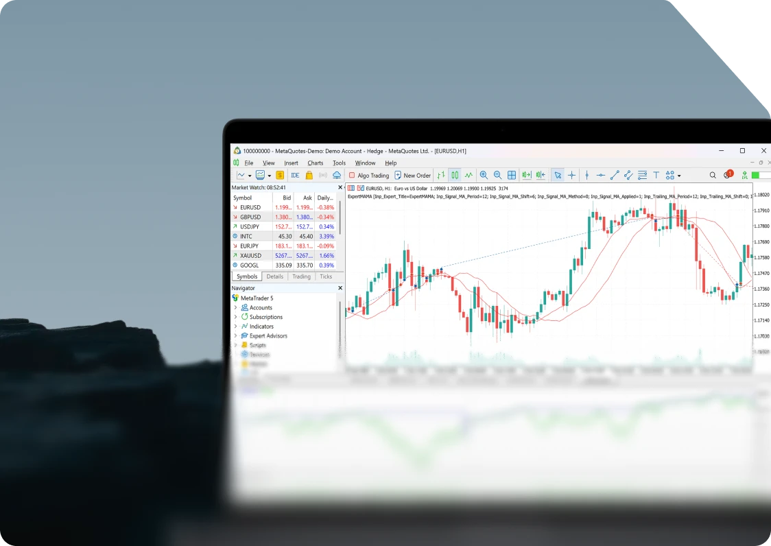 Korzystaj z uznanej na całym świecie platformy MetaTrader 4, oferującej zaawansowane wykresy, analizę techniczną, możliwości automatycznego handlu oraz szybką realizację zleceń.