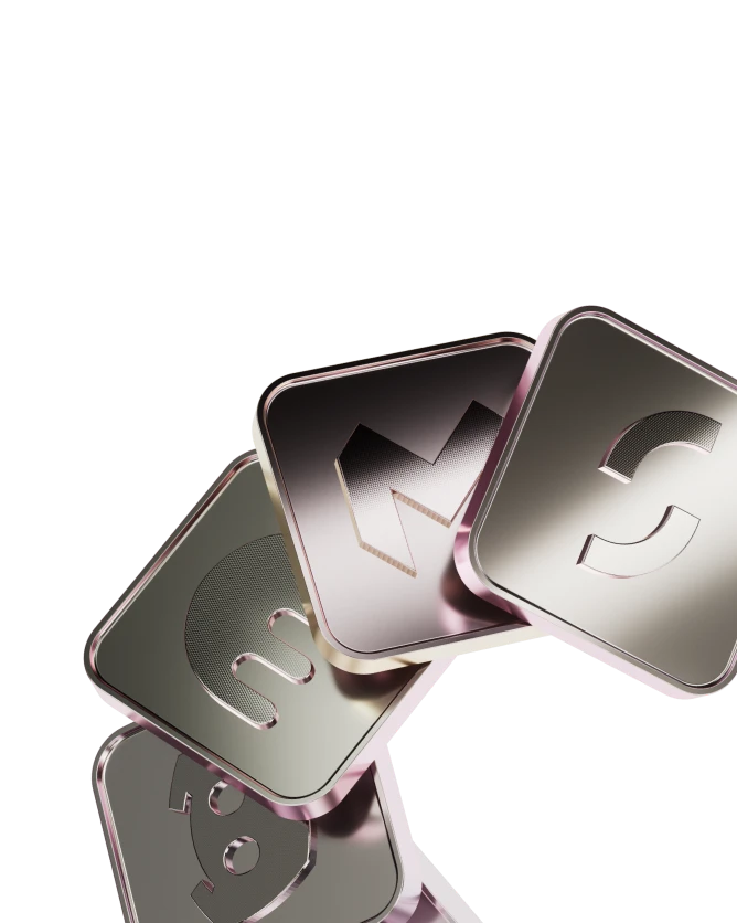 Metallic symbol tiles