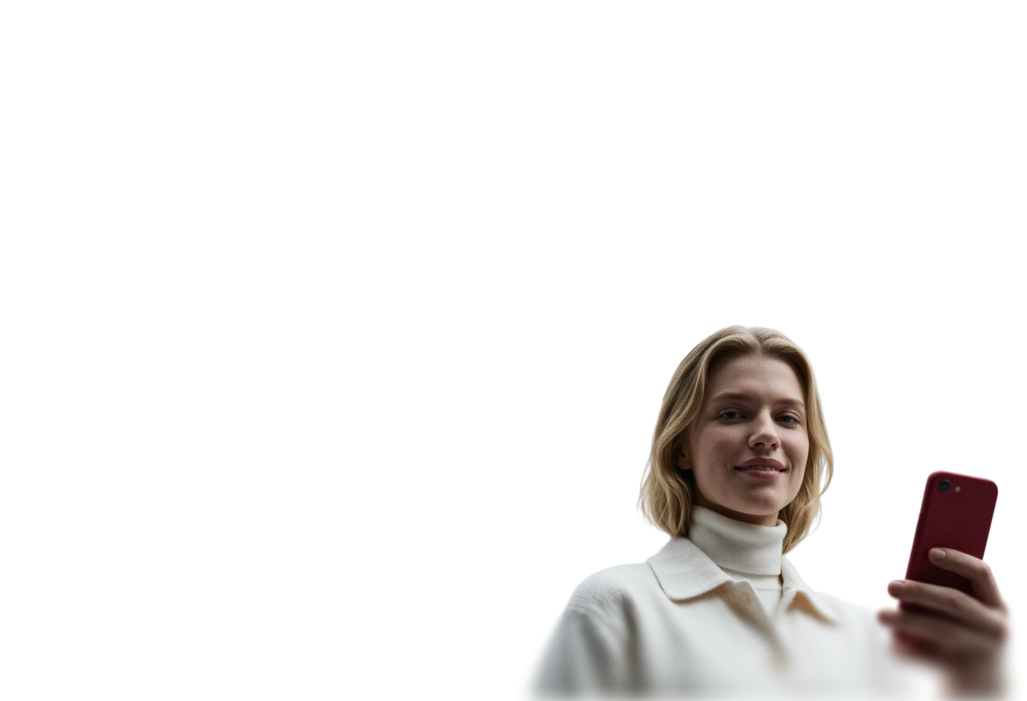 Woman holding a smartphone