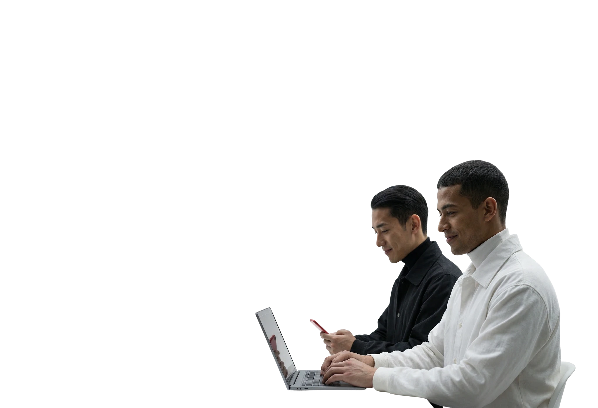 two-people-checking-notebook-and-phone