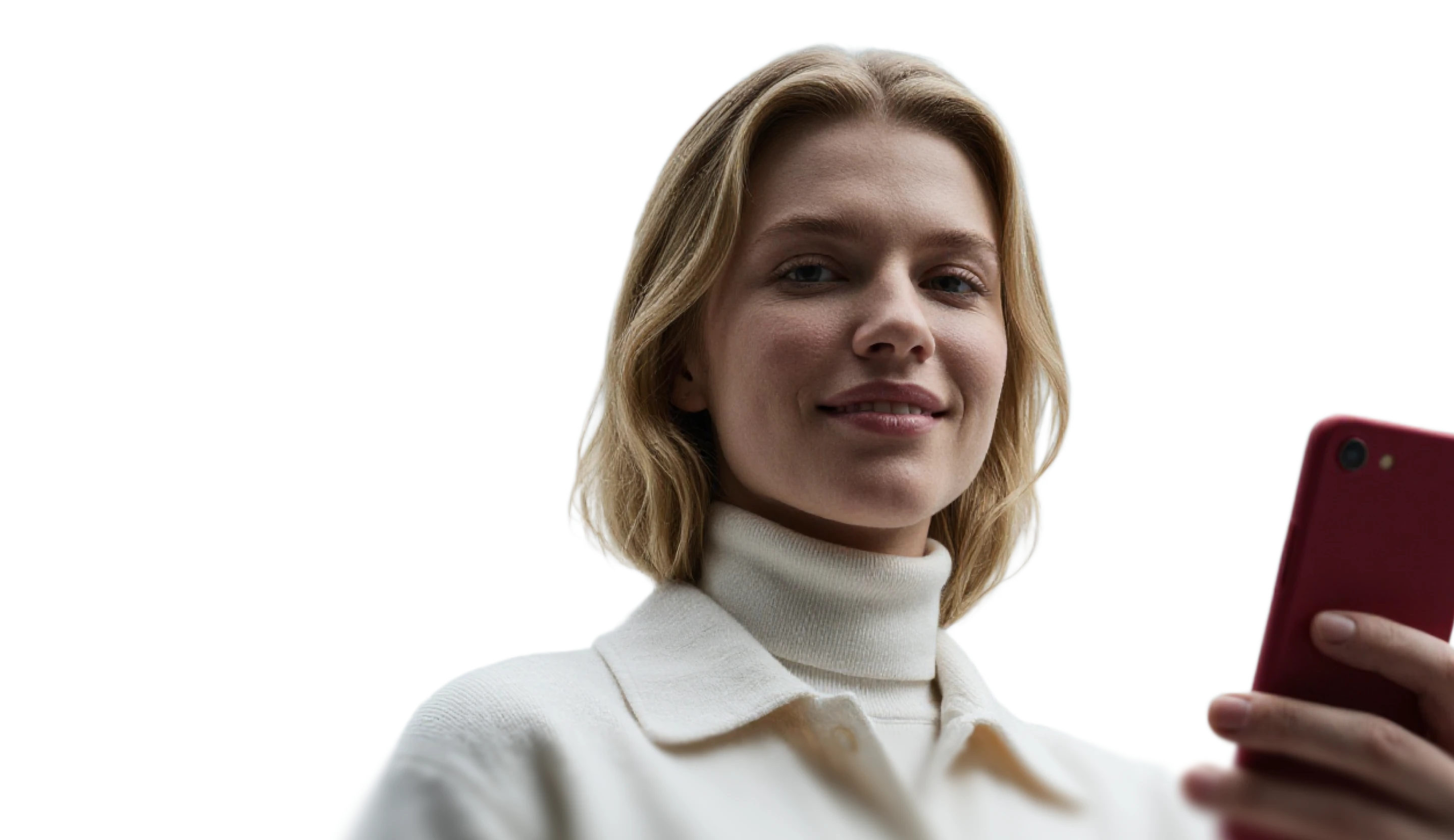 Woman holding a smartphone