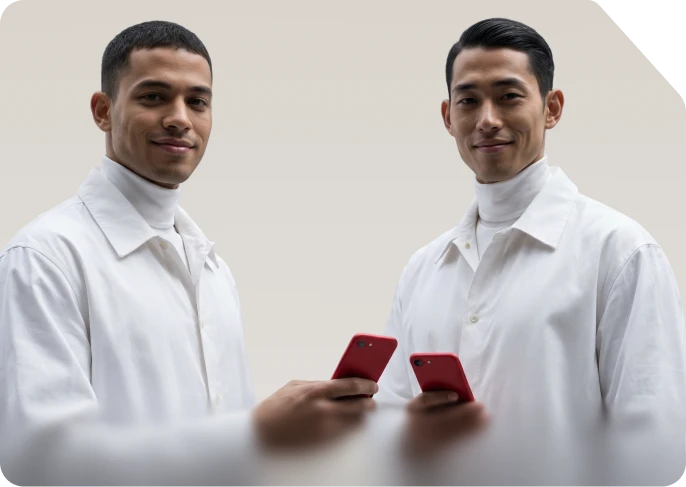 axi users holding phones