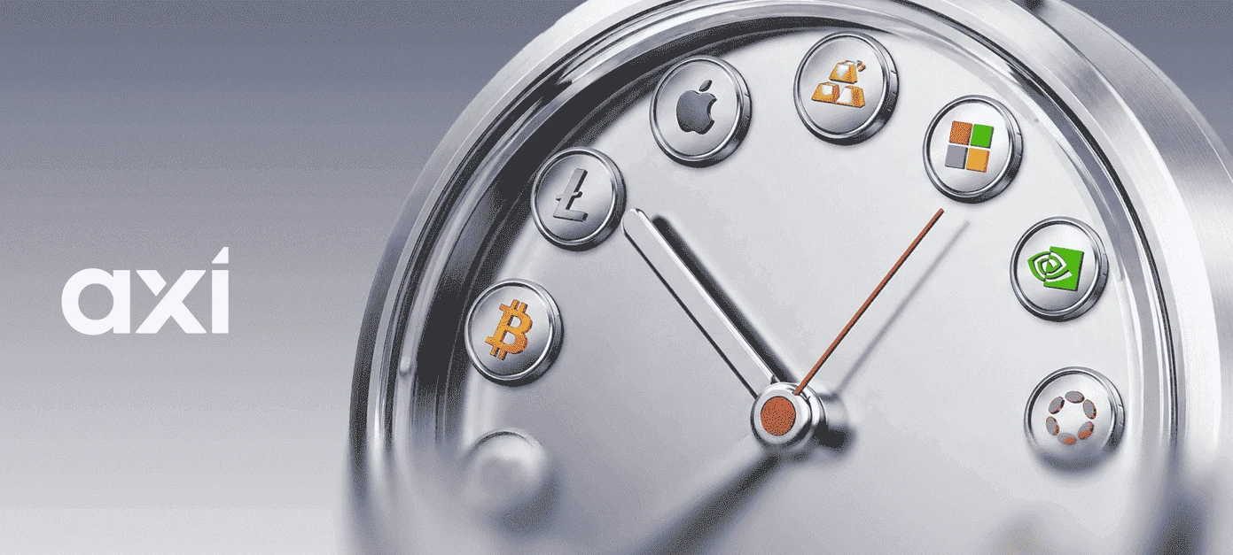 watch design featuring asset icons around the clock