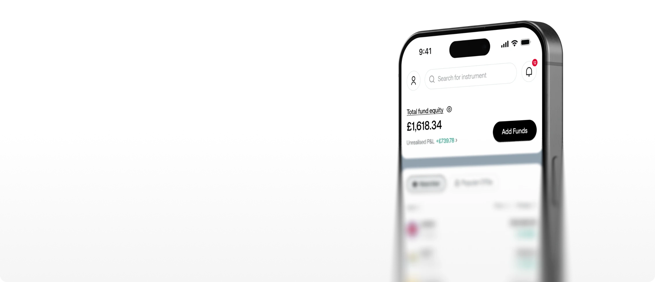 mobile app screen for uk