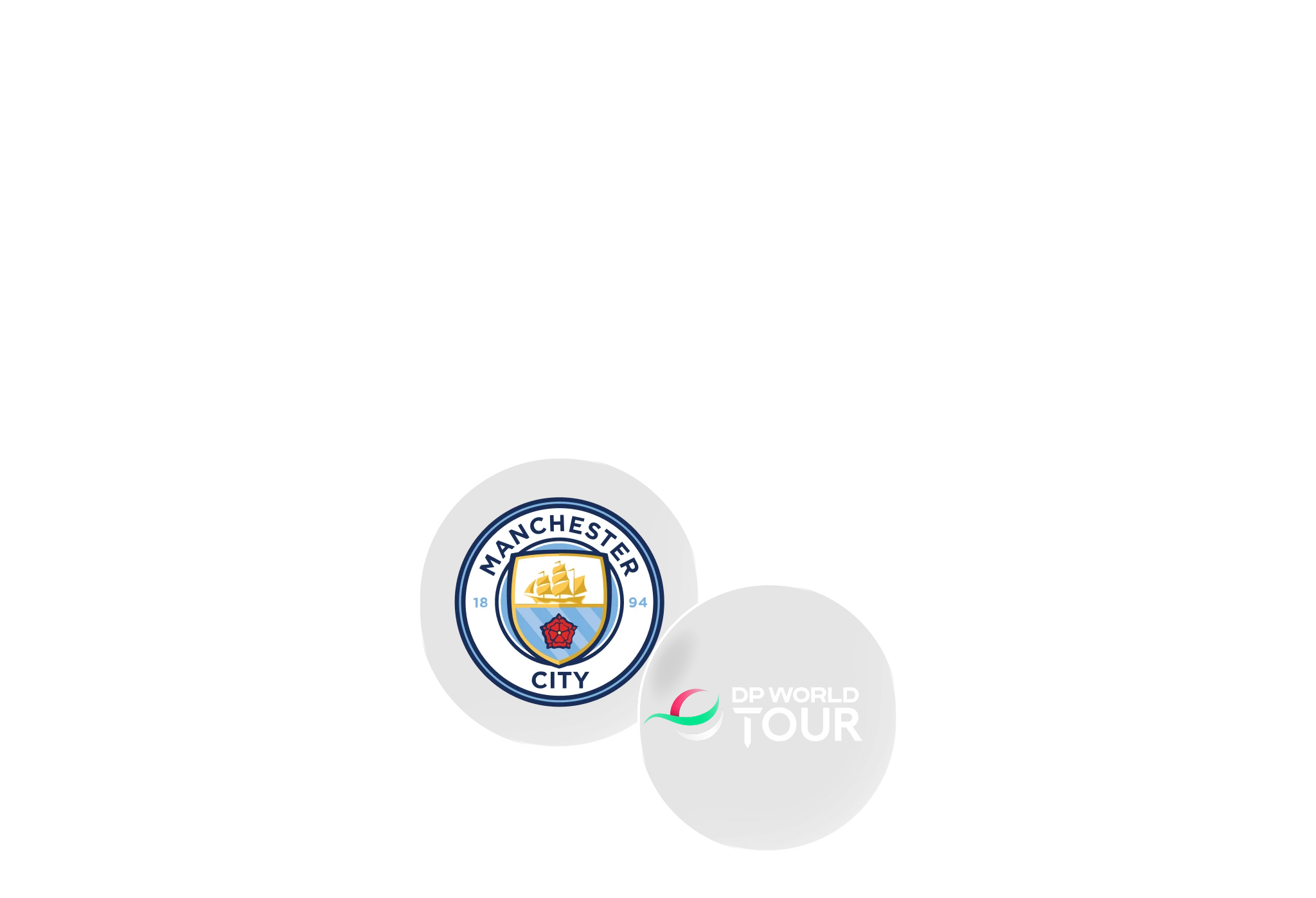 Manchester City and DP Tour logos