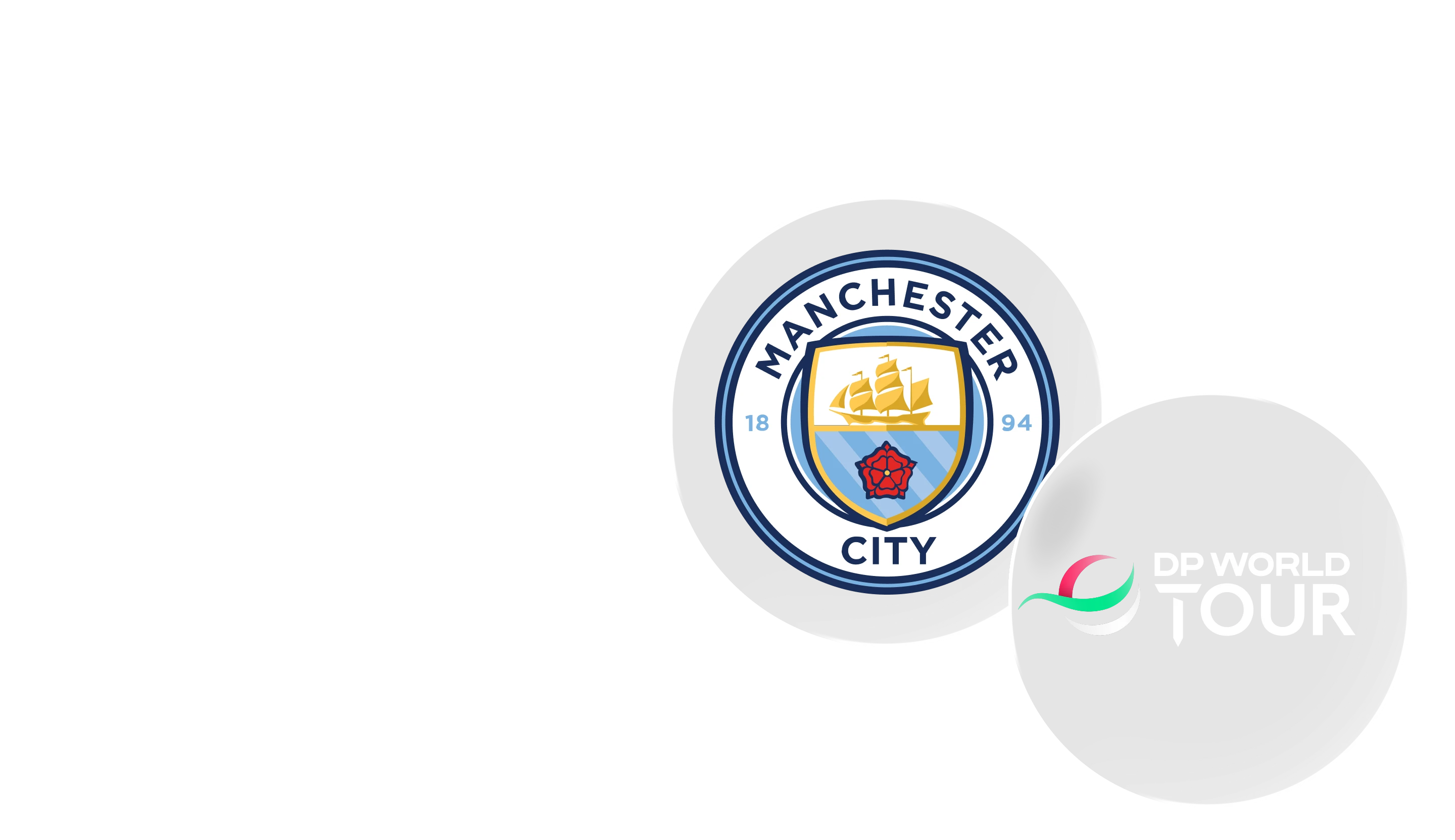 Manchester City and DP Tour logos