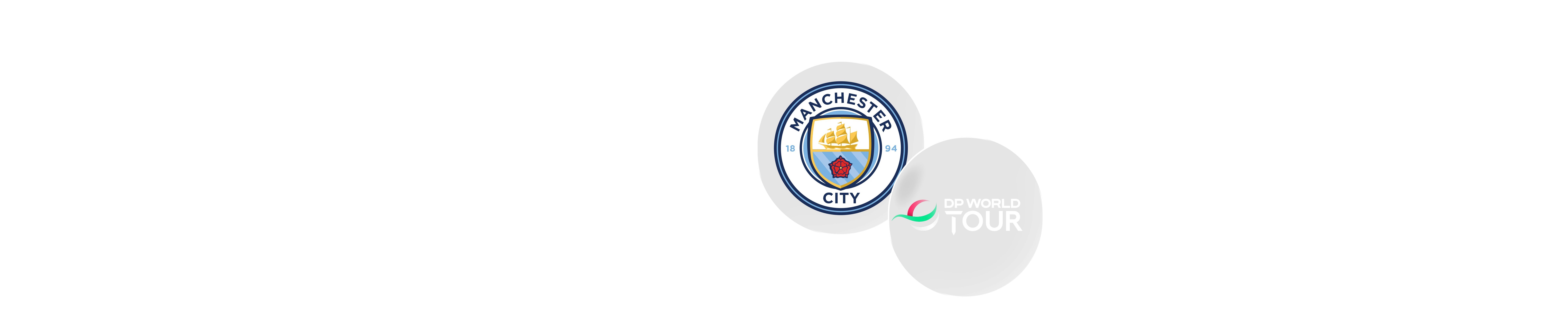 Manchester City and DP Tour logos