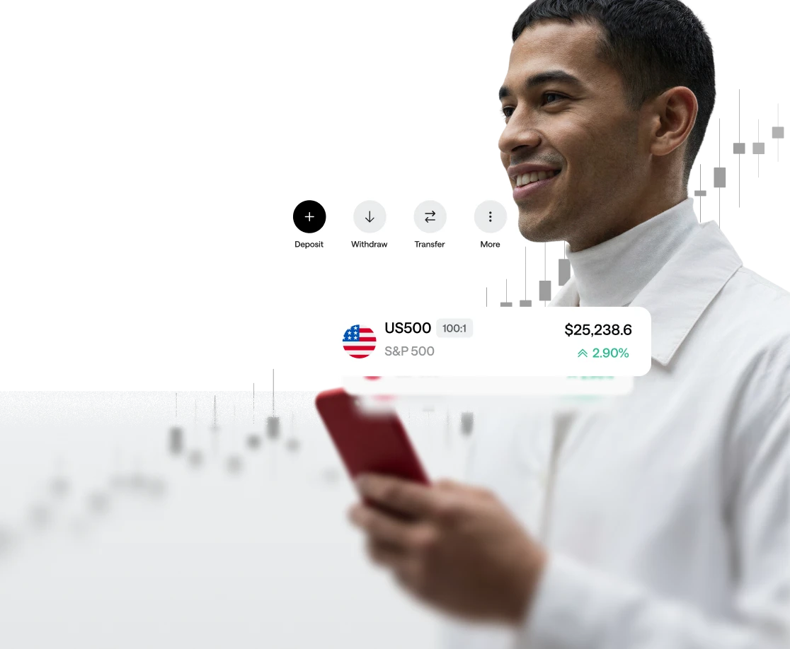 Man with price widgets