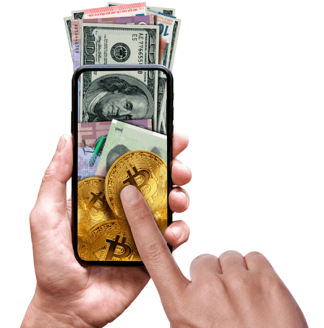 Cash and currencies inside a mobile device